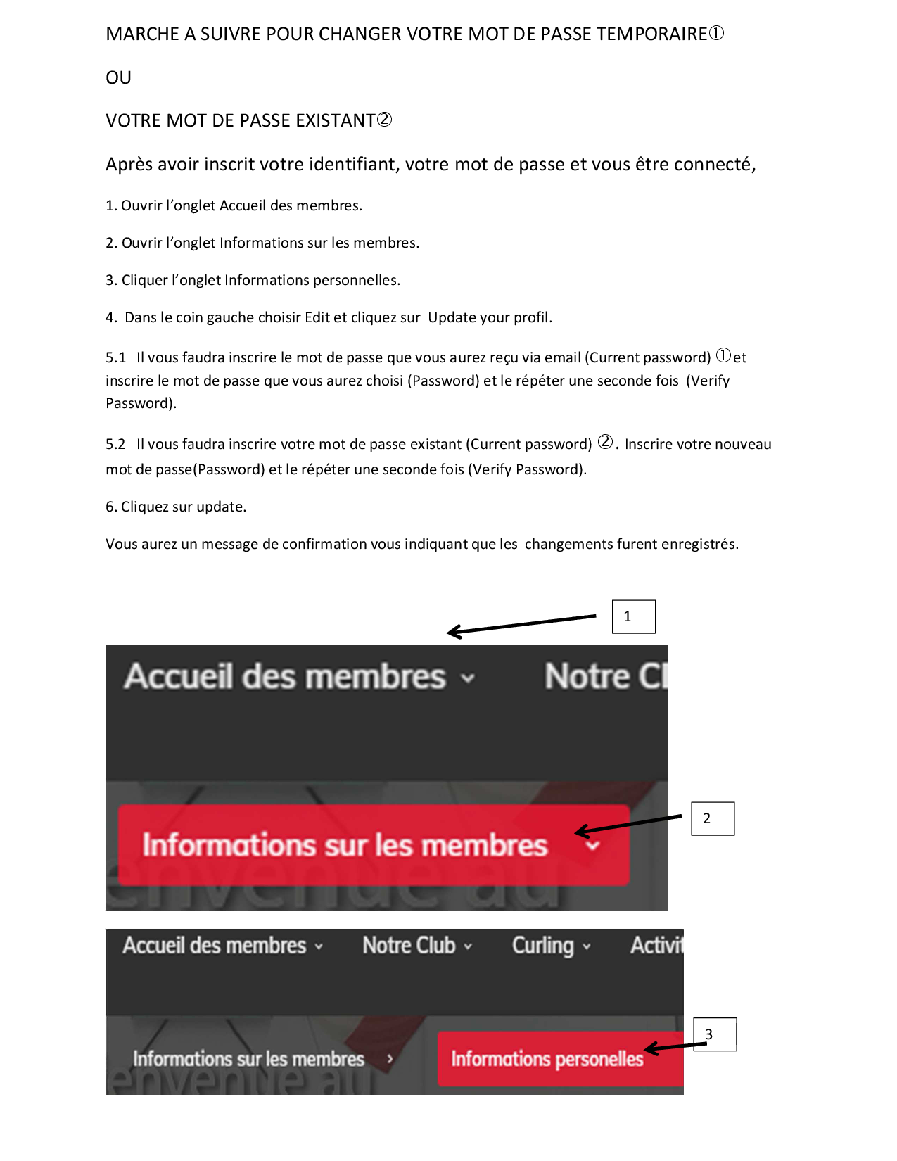 Changer mon mot de passe 1